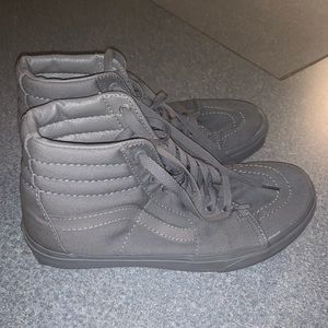 All grey high top vans